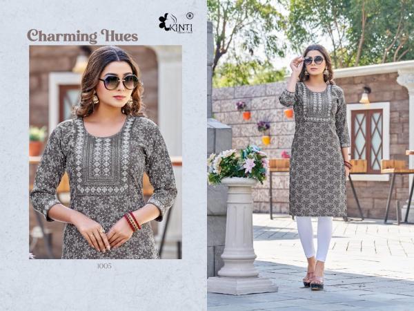 Kinti Lemon Vol 3 Rayon Designer Embroidery Kurti Collection